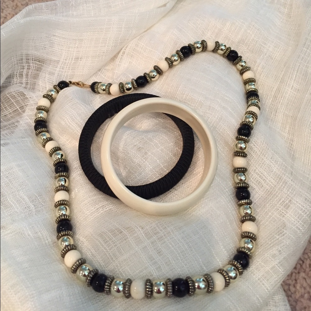 Sale! Gorgeous Vintage black and cream set